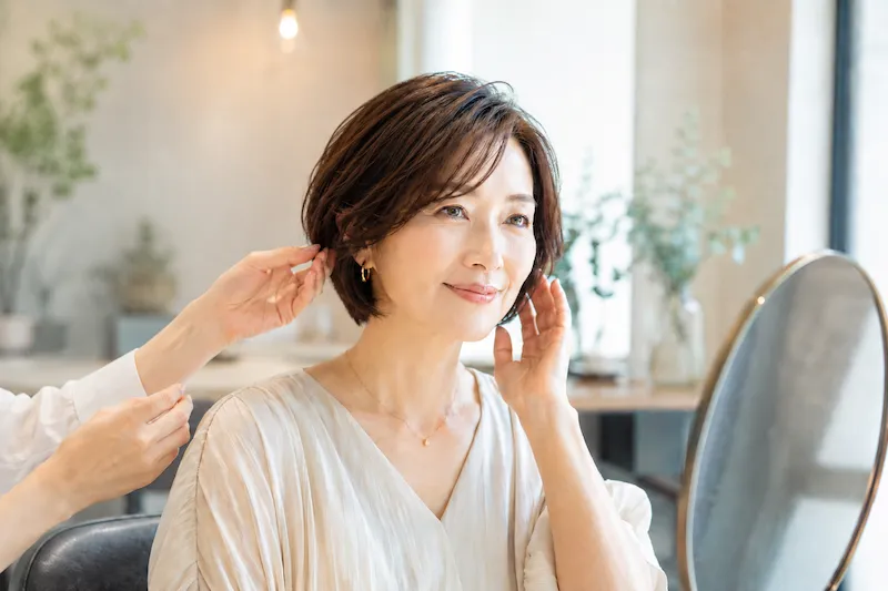髪質がしっかりした40代の女性